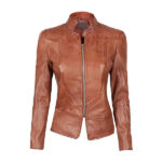 Women Classic Brown Leather Jacket