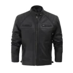 Men’s Black Leather Biker Jacket