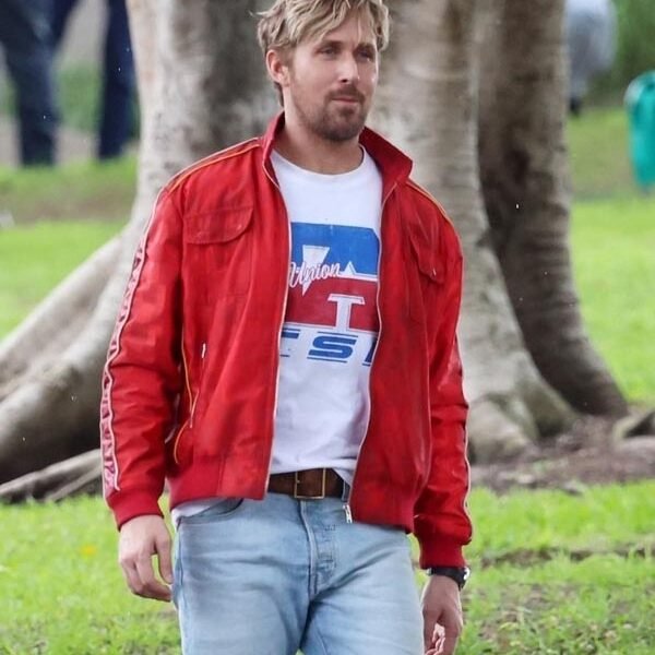 Ryan Gosling The Fall Guy Red Bomber Jacket