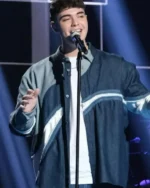 TV-Show American Idol S22 Jordan Anthony Two-Tone Panel Denim Shirt