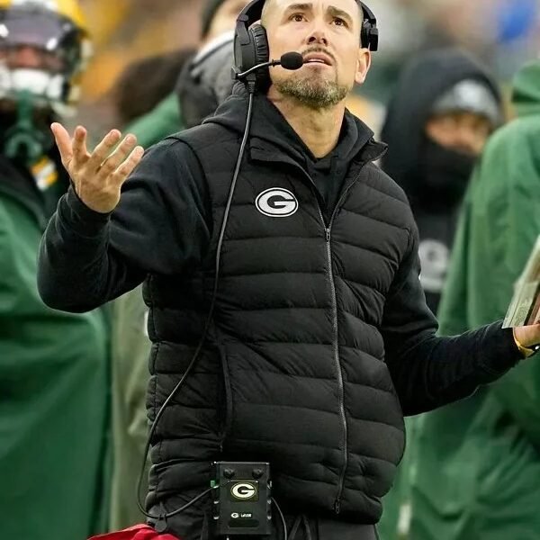 Packers Puffer Matt LaFleur Green Bay Black Vest