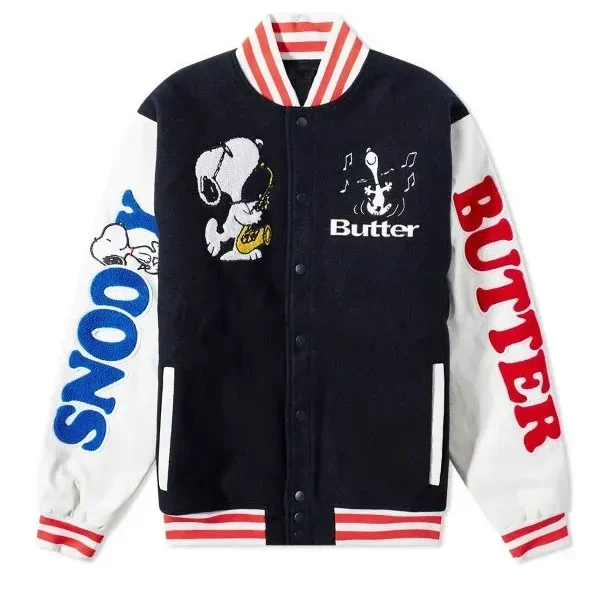 Snoopy Butter Letterman Jacket