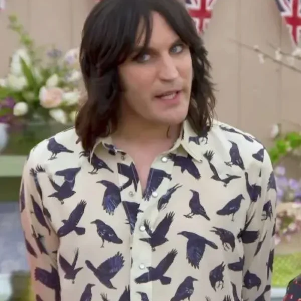 Bake Off Noel Fielding Raven Printed Shirt