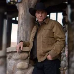 Kevin Costner Yellowstone Season 2 John Dutton Brown Cotton Jacket