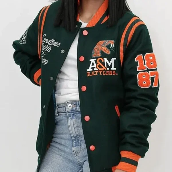 Florida A&M University 1887 Green Wool Varsity Jacket