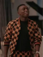 Bel-Air Olly Sholotan Orange Checkered Bomber Jacket