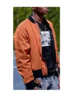 Bel-Air Jabari Banks Orange Bomber Jacket