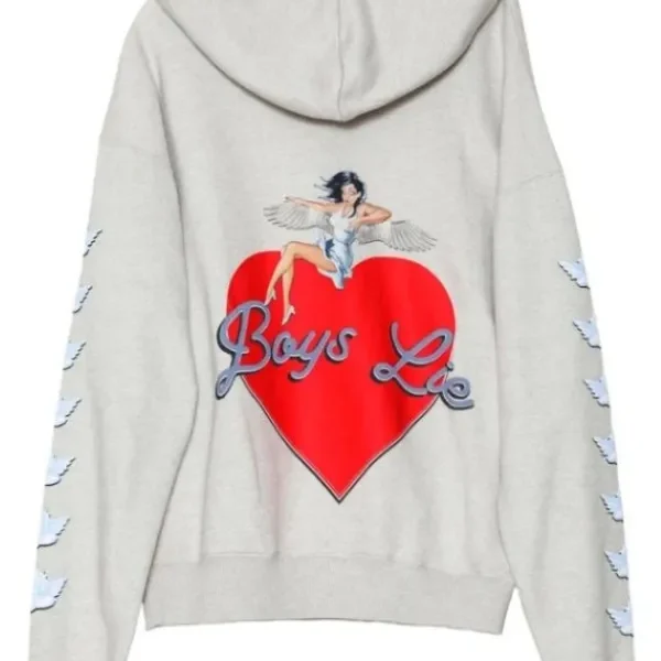 Boys Lie Oversized Pullover Grey Hoodie