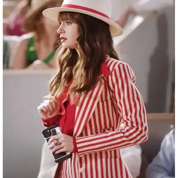 Emily Cooper TV-Series Emily In Paris S04 Lily Collins Red & White Striped Blazer