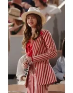 Emily Cooper TV-Series Emily In Paris S04 Lily Collins Red & White Striped Blazer