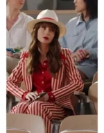 Emily Cooper TV-Series Emily In Paris S04 Lily Collins Red & White Striped Blazer