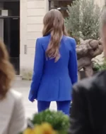 Lily Collins Emily in Paris S04 Blue Suit