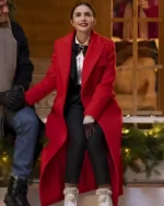 Emily in Paris S04 Emily Copper Lily Collins Red Wool Trench Coat