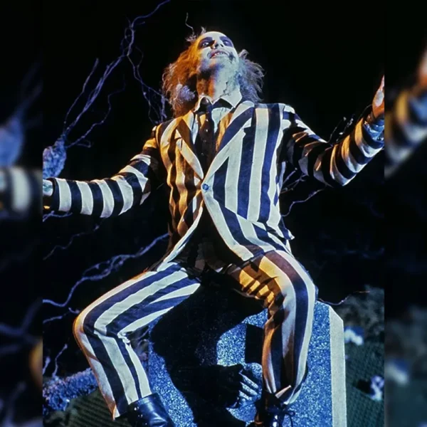 Beetlejuice Beetlejuice Michael Keaton Black & White Striped Suit