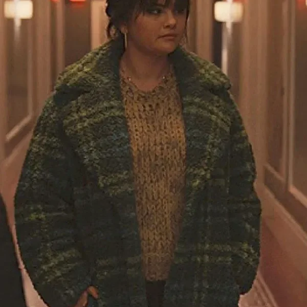 Only Murders In The Building Season 3 Selena Gomez Green Plaid Coat