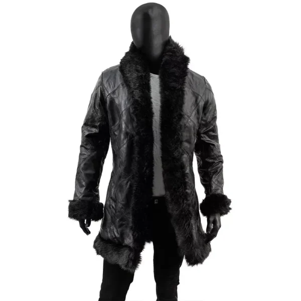 The Umbrella Academy Robert Sheehan Leather Fur Klaus Hargreeves Coat