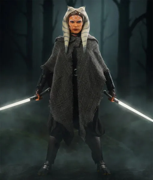 Rosario Dawson Star Wars Ahsoka S01 Ahsoka Tano Grey Wool Cloak