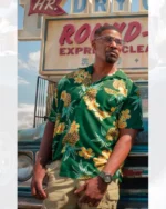 Bud Jablonski Day Shift 2022 Jamie Foxx Green Floral Shirt