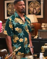 Bud Jablonski Day Shift 2022 Jamie Foxx Green Floral Shirt