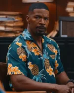 Bud Jablonski Day Shift 2022 Jamie Foxx Green Floral Shirt