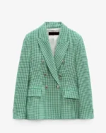 Emily In Paris Season 2 Lily Collins Green Check Blazer