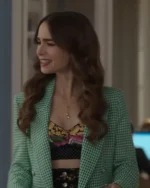 Emily In Paris Season 2 Lily Collins Green Check Blazer