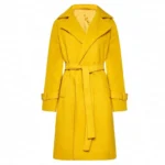 The Substance 2024 Elisabeth Sparkle Demi Moore Yellow Trench Coat