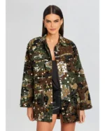 The Voice Gwen Stefani Embellished Camo Jacket