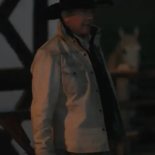 Yellowstone S05 John Dutton Cream White Jacket