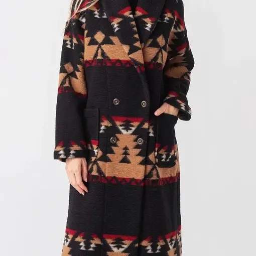 Beth Dutton Black Printed Coat